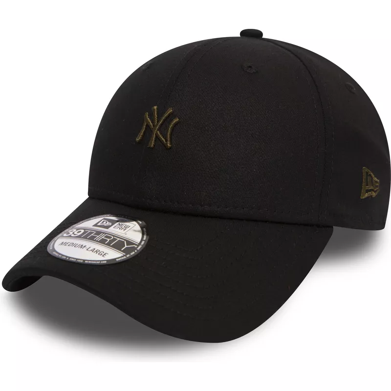 new-era-curved-brim-brown-logo-39thirty-mini-logo-new-york-yankees-mlb-black-fitted-cap