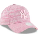 new-era-new-york-yankees-mlb-9forty-a-frame-engineered-fit-justerbar-pink-cap-med-buet-skygge-og-pink-logo