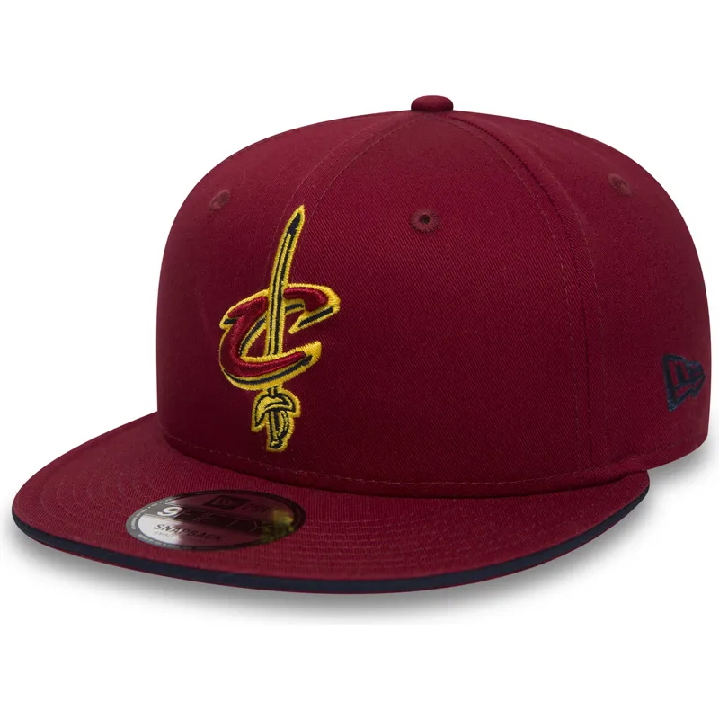 kasketter-flad-rod-snapback-9fifty-team-fra-cleveland-cavaliers-nba-af-new-era