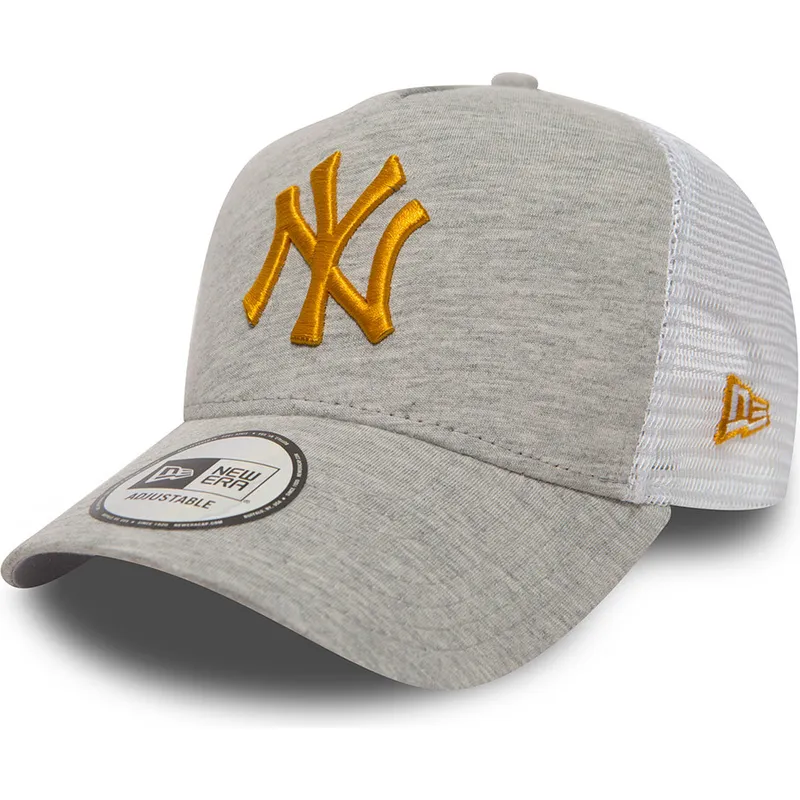 new-york-yankees-mlb-9forty-essential-jersey-gra-truckerkasket-med-gult-logo-fra-new-era