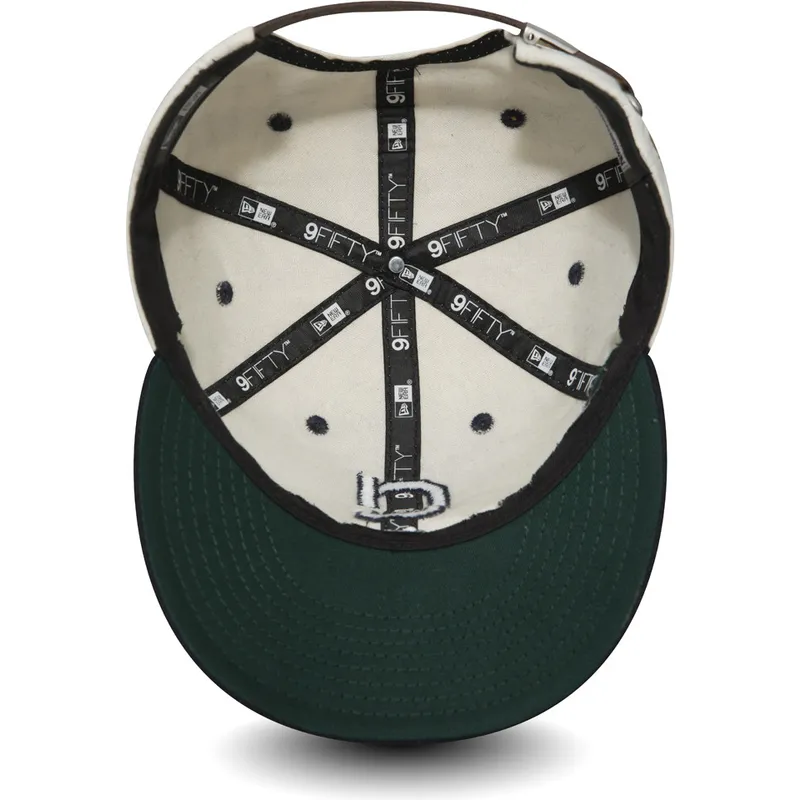 kasketter-flad-hvid-justerbar-rem-9fifty-low-profile-flannel-fra-cleveland-indians-mlb-af-new-era