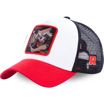 kasketter-buet-hvid-snapback-rocket-raccoon-marvel-comics-af-capslab