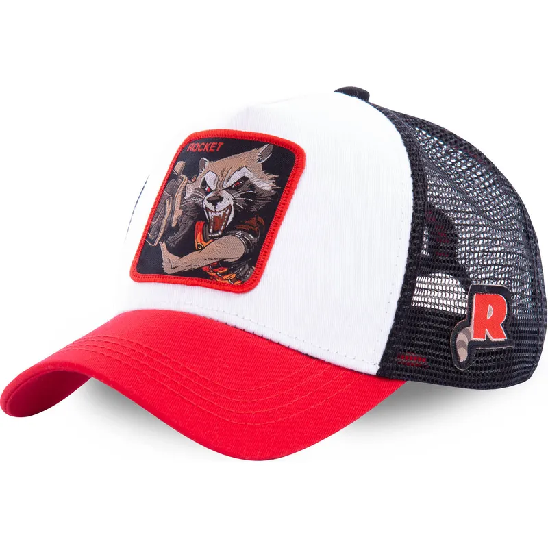 kasketter-buet-hvid-snapback-rocket-raccoon-marvel-comics-af-capslab kasketter-buet-hvid-snapback-rocket-raccoon-marvel-comics-af-capslab