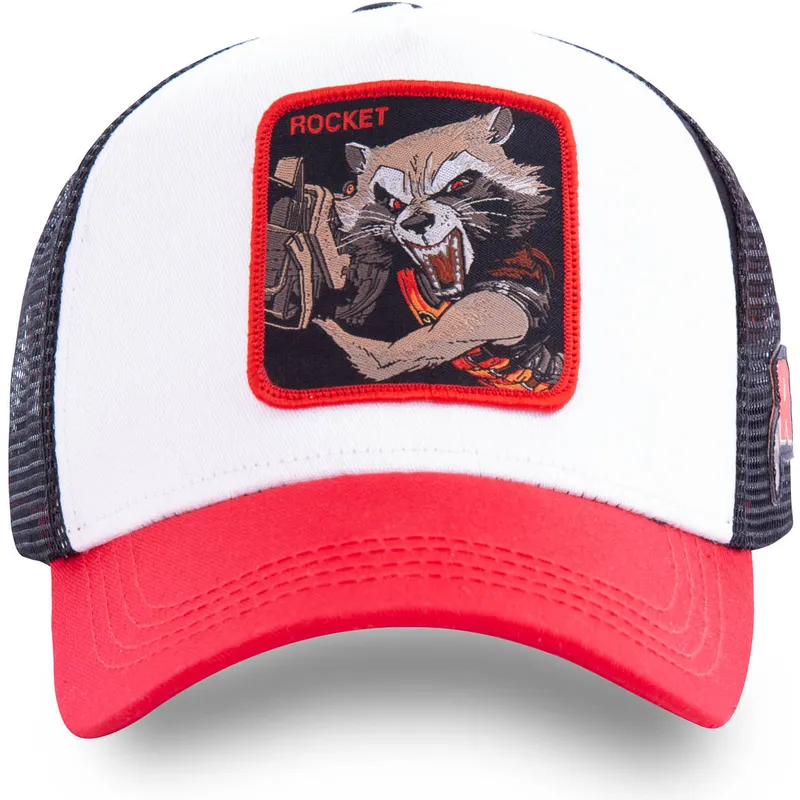 kasketter-buet-hvid-snapback-rocket-raccoon-marvel-comics-af-capslab kasketter-buet-hvid-snapback-rocket-raccoon-marvel-comics-af-capslab