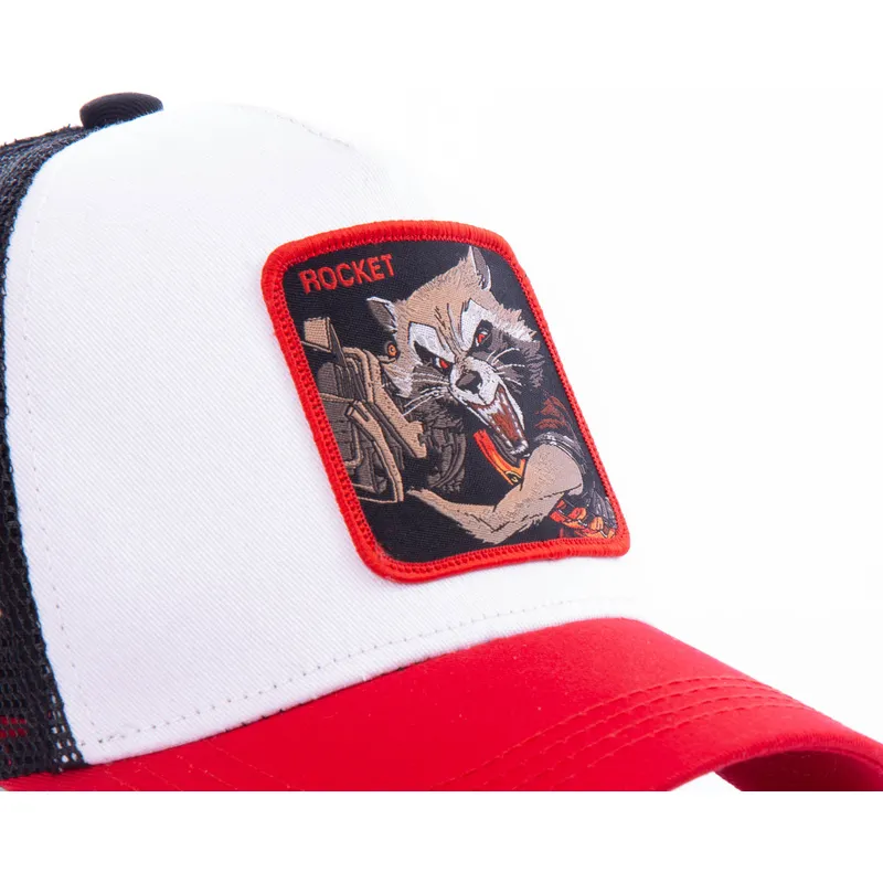 kasketter-buet-hvid-snapback-rocket-raccoon-marvel-comics-af-capslab kasketter-buet-hvid-snapback-rocket-raccoon-marvel-comics-af-capslab