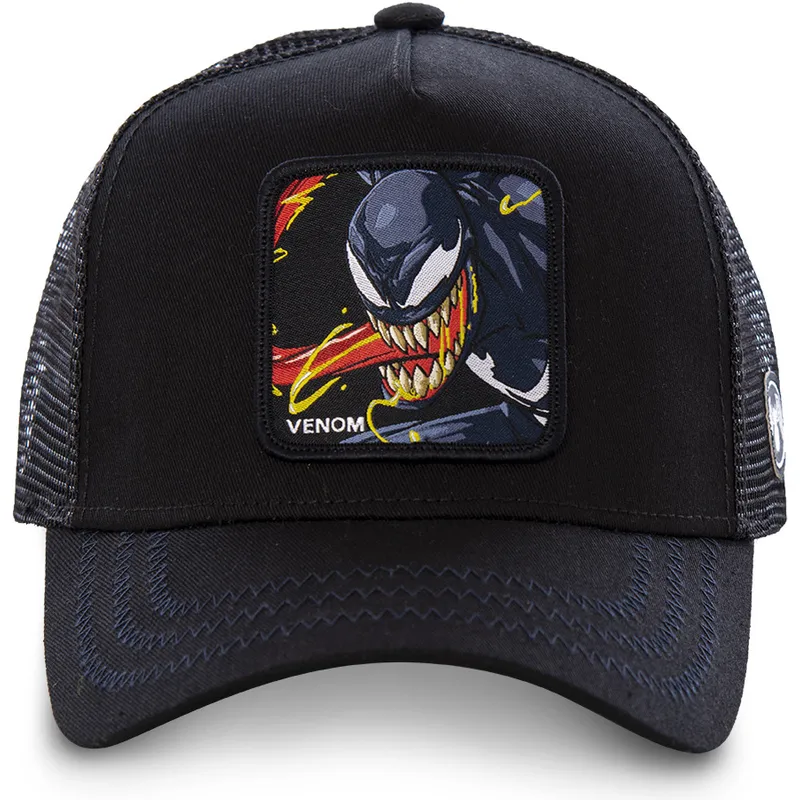 kasketter-buet-sort-snapback-venom-marvel-comics-af-capslab