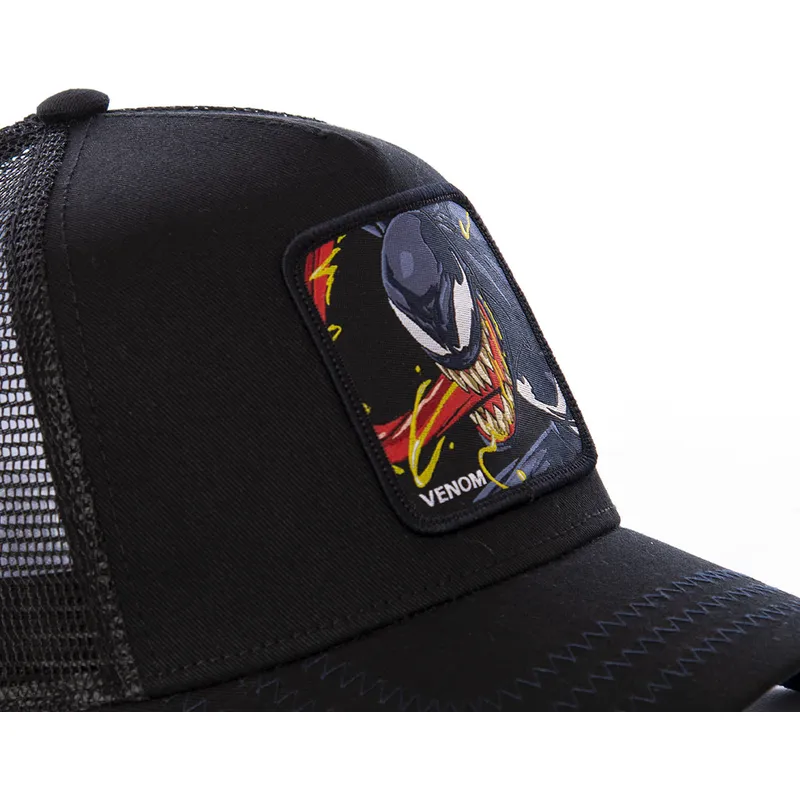 kasketter-buet-sort-snapback-venom-marvel-comics-af-capslab