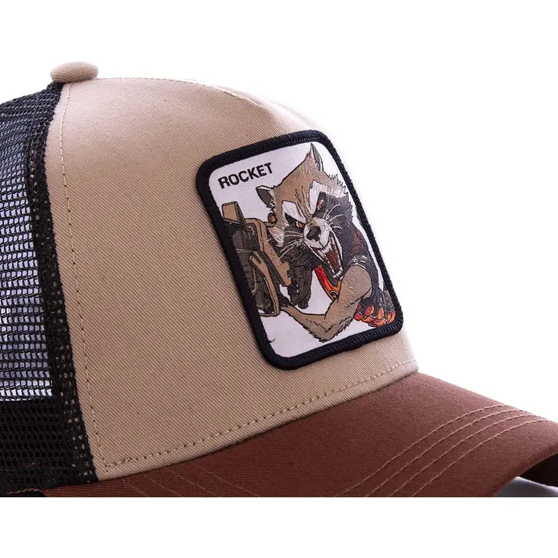 kasketter-buet-brun-snapback-rocket-raccoon-marvel-comics-af-capslab