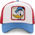 hvid-rod-og-bla-trucker-kasket-med-anders-and-duc2-disney-fra-capslab