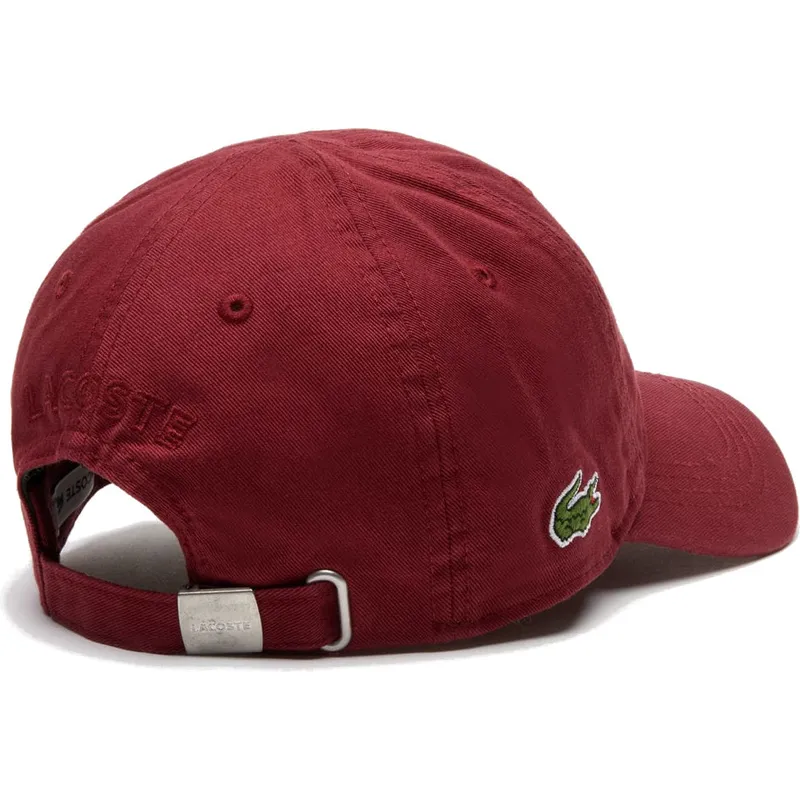 kasketter-buet-rod-justerbar-rem-af-lacoste kasketter-buet-rod-justerbar-rem-af-lacoste