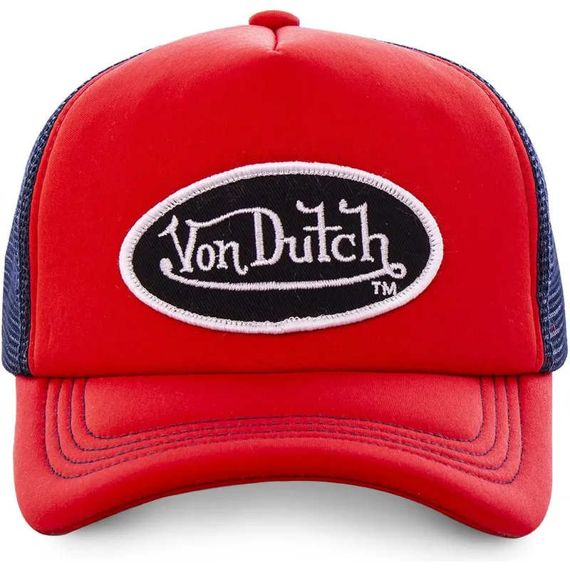 kasketter-buet-rod-justerbar-rem-af-von-dutch