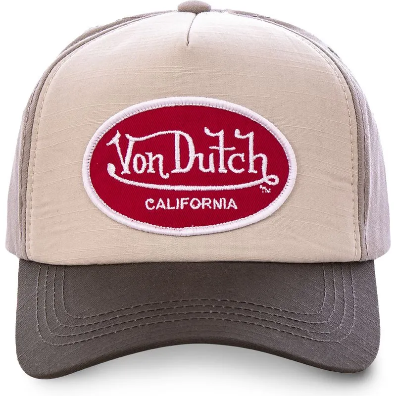kasketter-buet-beige-justerbar-rem-af-von-dutch