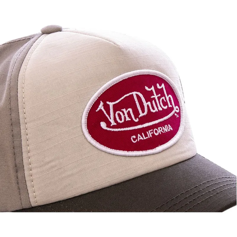 kasketter-buet-beige-justerbar-rem-af-von-dutch
