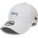 hvid-justerbar-buet-kasket-9forty-seasonal-nyc-fra-new-era