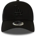 sort-trucker-kasket-med-sort-logo-league-essential-a-frame-fra-los-angeles-dodgers-mlb-fra-new-era