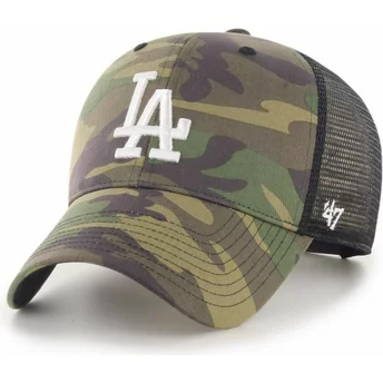 47 Brand White Logo MVP Branson 2 Los Angeles Dodgers MLB Camouflage Trucker Hat