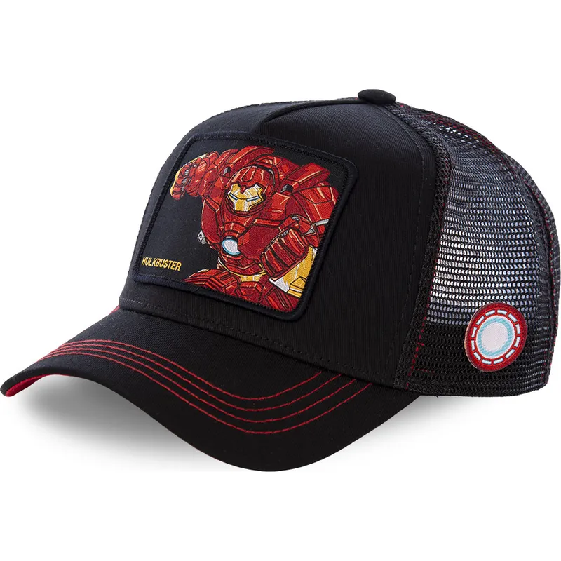 kasketter-buet-sort-snapback-iron-man-marvel-comics-af-capslab
