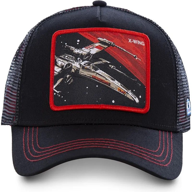 kasketter-buet-sort-snapback-x-wing-starfighter-star-wars-af-capslab