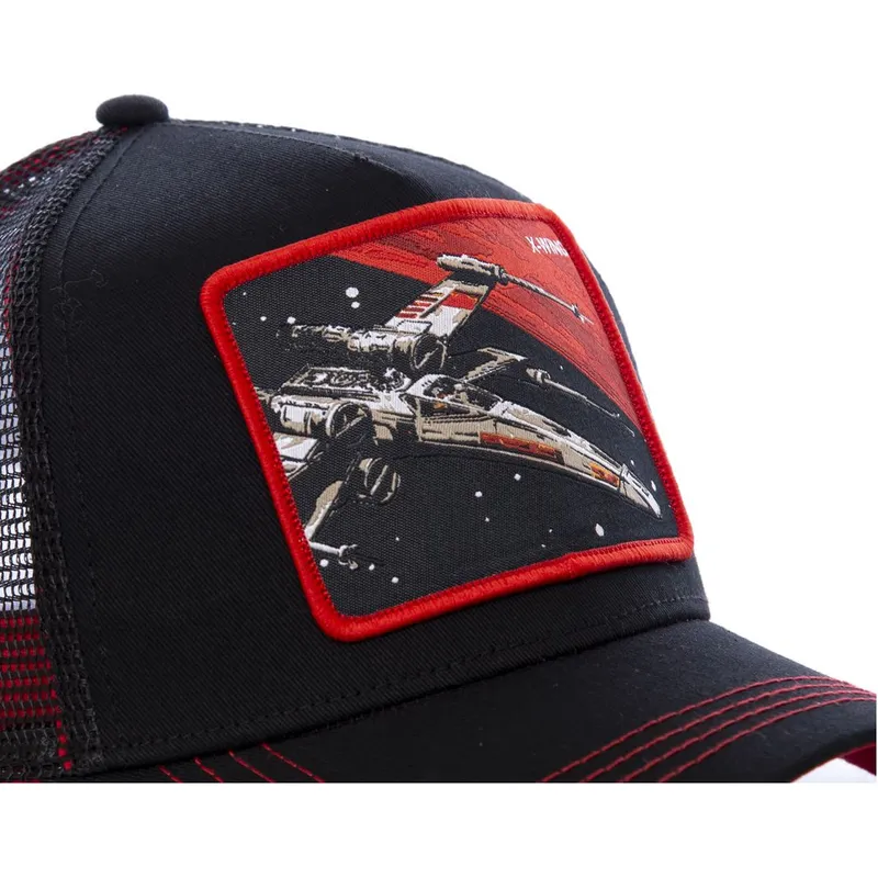 kasketter-buet-sort-snapback-x-wing-starfighter-star-wars-af-capslab