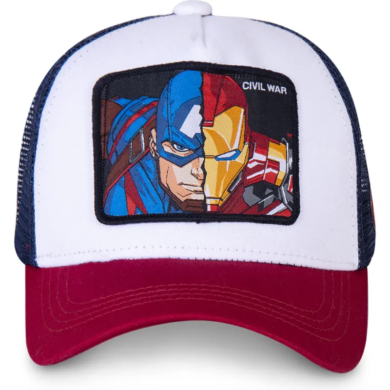 kasketter-buet-hvid-snapback-captain-america-og-iron-man-marvel-comics-af-capslab