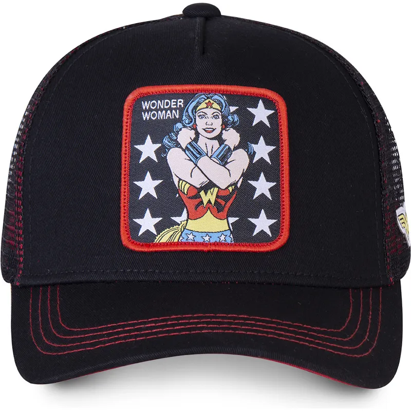 kasketter-buet-sort-snapback-wonder-woman-dc-comics-af-capslab