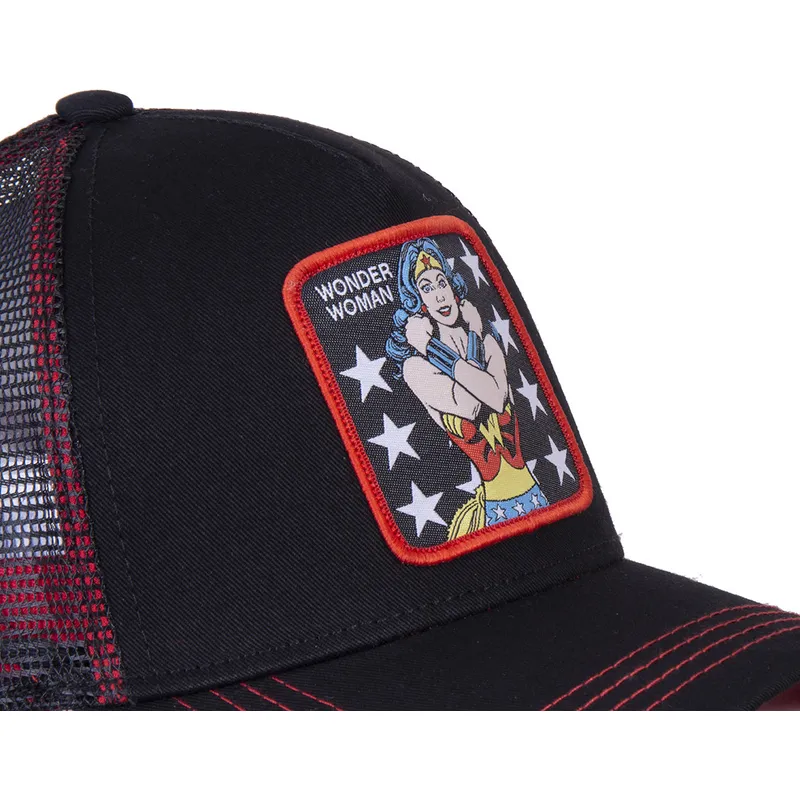 kasketter-buet-sort-snapback-wonder-woman-dc-comics-af-capslab