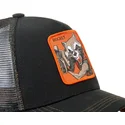 kasketter-buet-sort-snapback-rocket-raccoon-marvel-comics-af-capslab