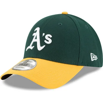 Grøn og gul justerbar buet kasket 9FORTY The League fra Oakland Athletics MLB fra New Era