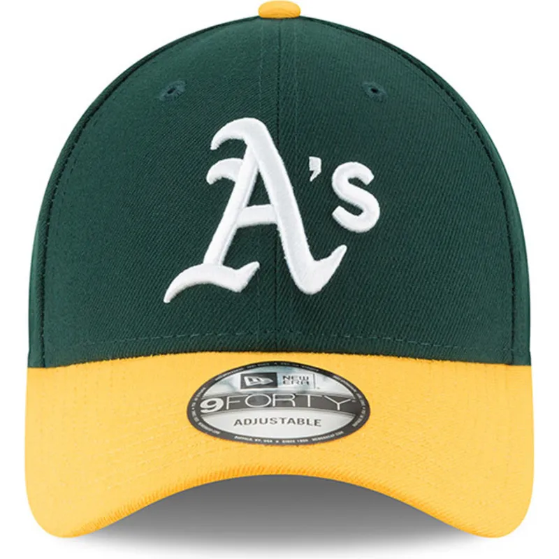 gron-og-gul-justerbar-buet-kasket-9forty-the-league-fra-oakland-athletics-mlb-fra-new-era
