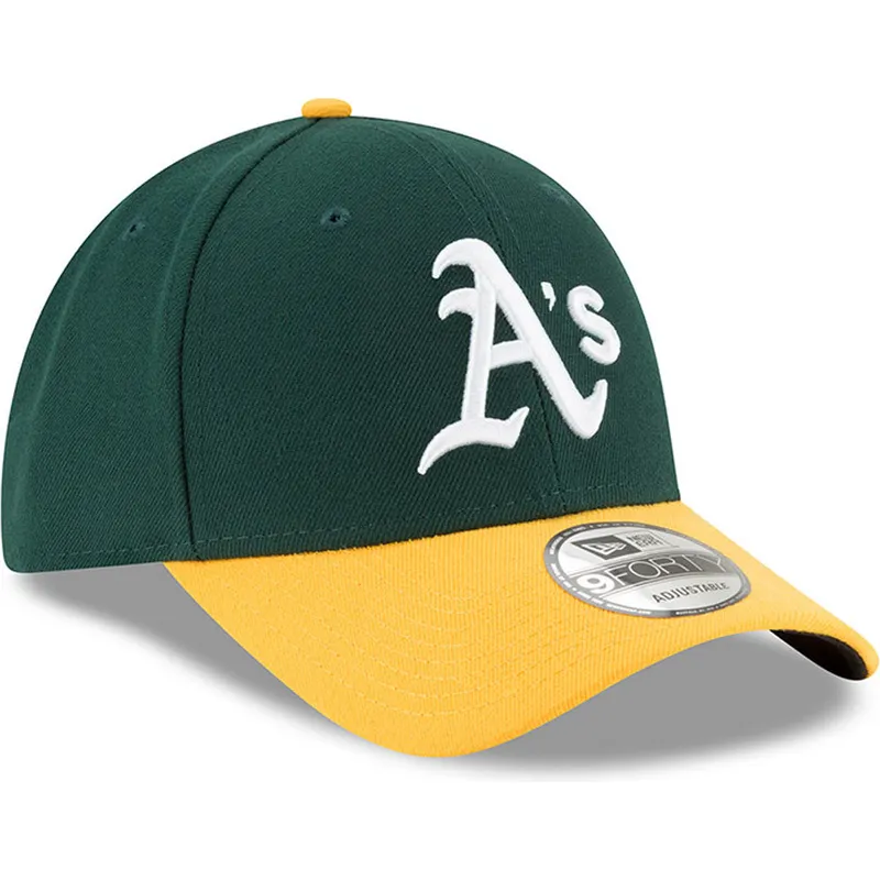 gron-og-gul-justerbar-buet-kasket-9forty-the-league-fra-oakland-athletics-mlb-fra-new-era