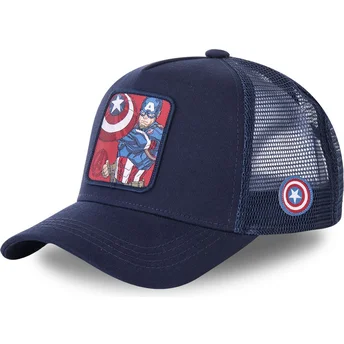 kasketter-buet-marinebla-snapback-captain-america-marvel-comics-af-capslab