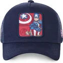 kasketter-buet-marinebla-snapback-captain-america-marvel-comics-af-capslab