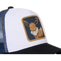 gorra-trucker-hvid-bla-og-sort-eevee-evo3-pokemon-fra-capslab
