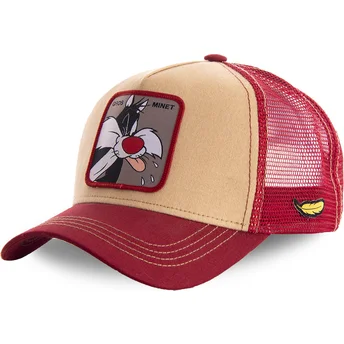 capslab-looney-tunes-silvestre-loomin2-orange-og-rod-trucker-kasket