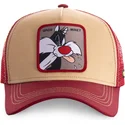 kasketter-buet-orange-snapback-silvestre-looney-tunes-af-capslab