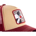 kasketter-buet-orange-snapback-silvestre-looney-tunes-af-capslab