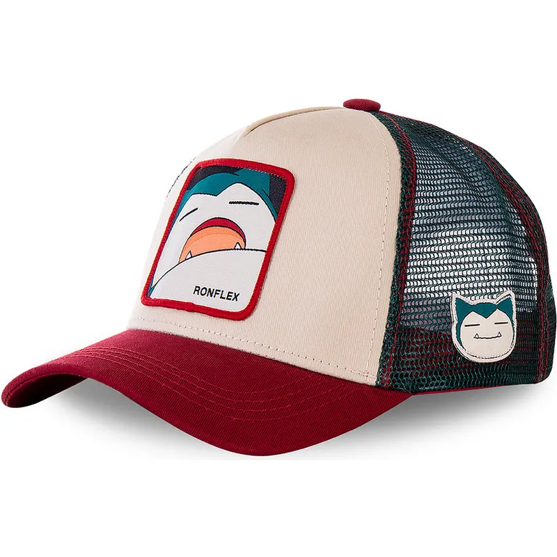 kasketter-buet-beige-snapback-snorlax-pokemon-af-capslab