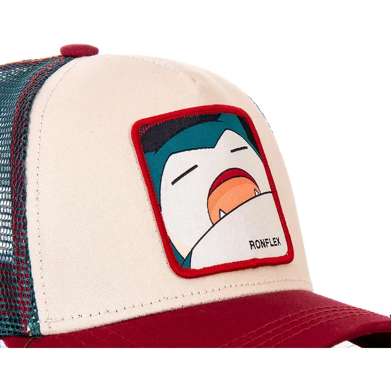 kasketter-buet-beige-snapback-snorlax-pokemon-af-capslab