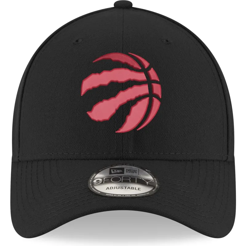 sort-buet-kasket-med-rodt-logo-justerbar-9forty-the-league-fra-toronto-raptors-nba-fra-new-era