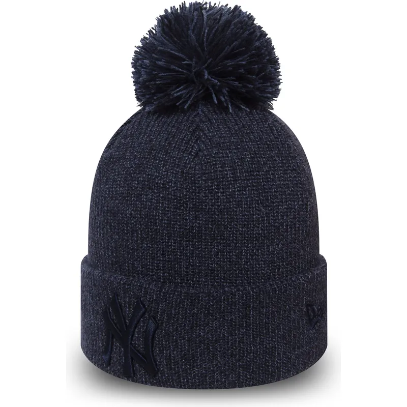 new-era-new-york-yankees-mlb-cuff-knit-marl-bobble-beanie-med-bla-pompon