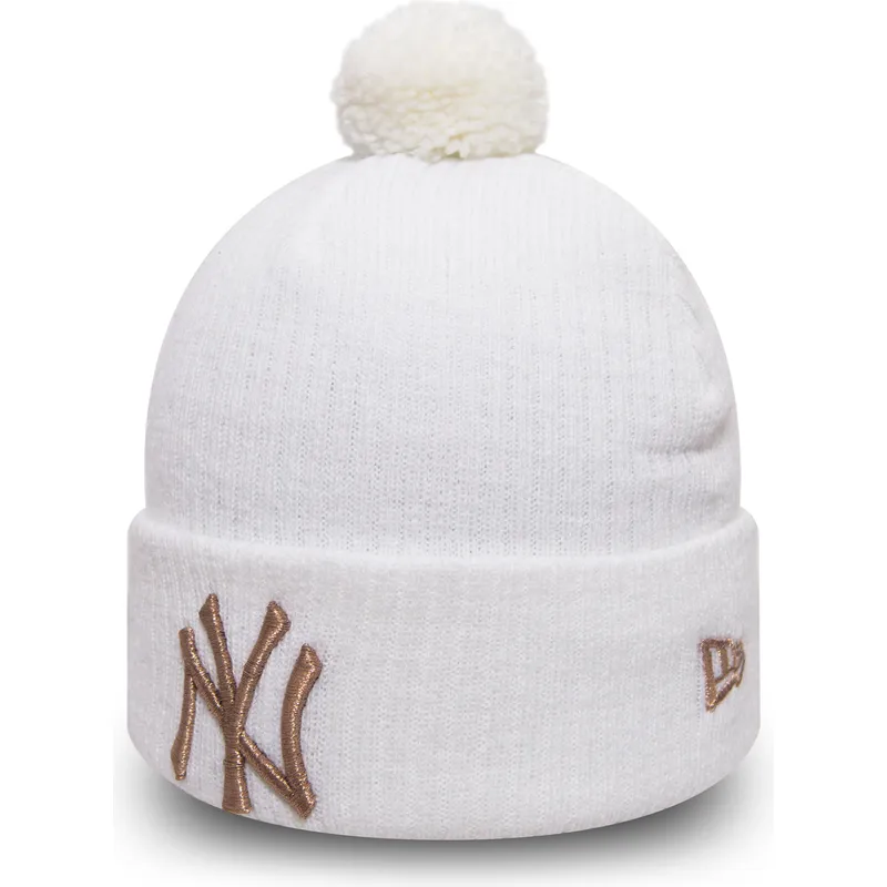 huer-pompon-hvid-cuff-knit-sport-waffle-fra-new-york-yankees-mlb-af-new-era