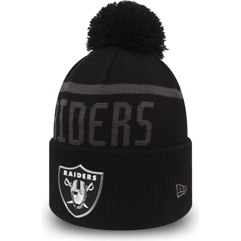sort-hue-med-kvast-cuff-knit-coll-fra-las-vegas-raiders-nfl-fra-new-era