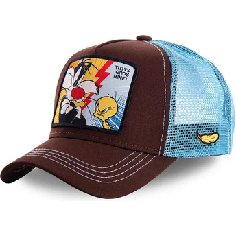 kasketter-buet-brun-snapback-sylvester-og-tweety-looney-tunes-af-capslab