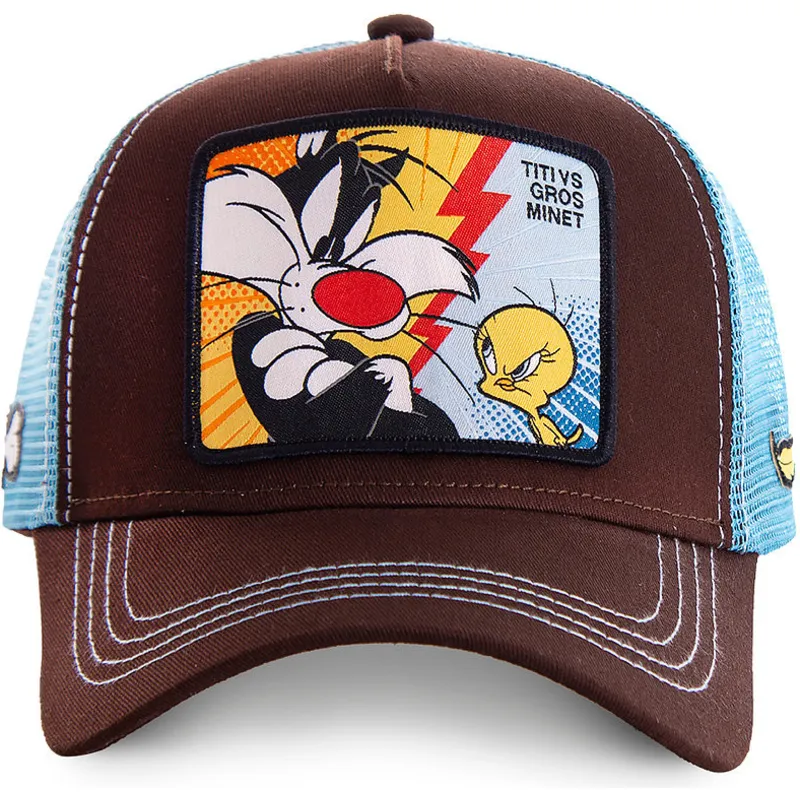 kasketter-buet-brun-snapback-sylvester-og-tweety-looney-tunes-af-capslab