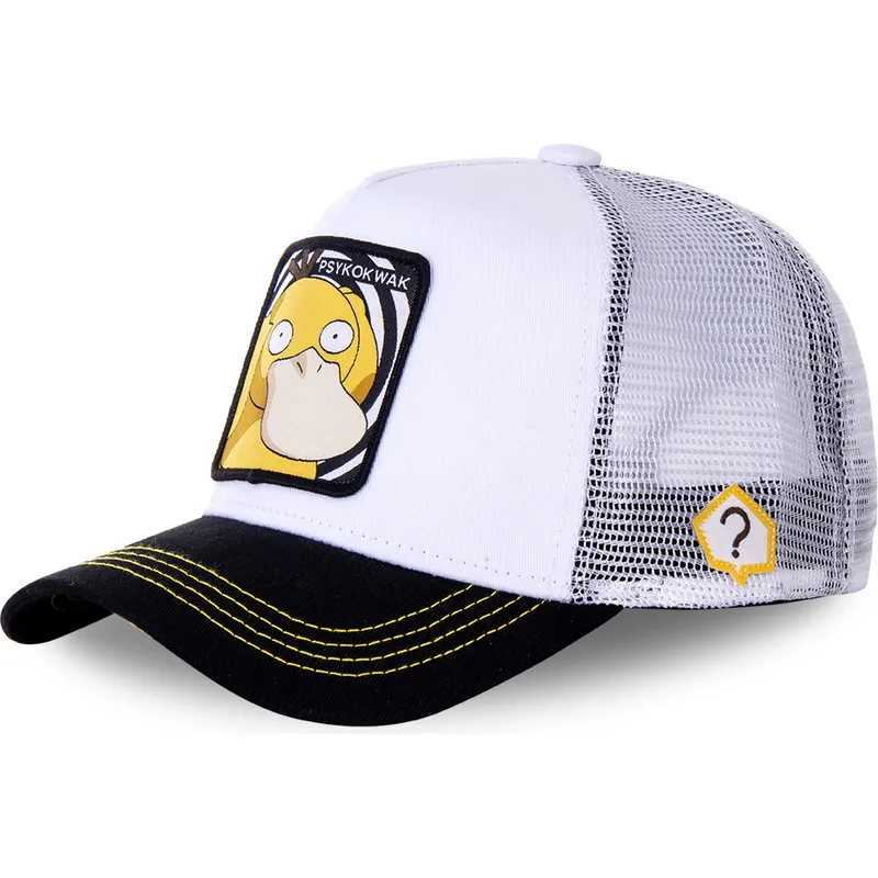 kasketter-buet-hvid-snapback-psyduck-pokemon-af-capslab