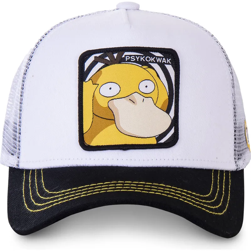 kasketter-buet-hvid-snapback-psyduck-pokemon-af-capslab
