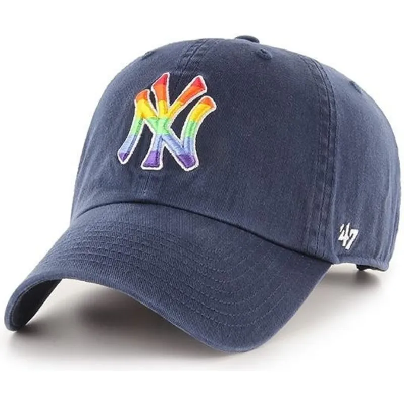 kasketter-buet-marinebla-justerbar-rem-fra-new-york-yankees-mlb-af-47-brand
