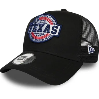 sort-trucker-kasket-a-frame-usa-patch-texas-fra-new-era