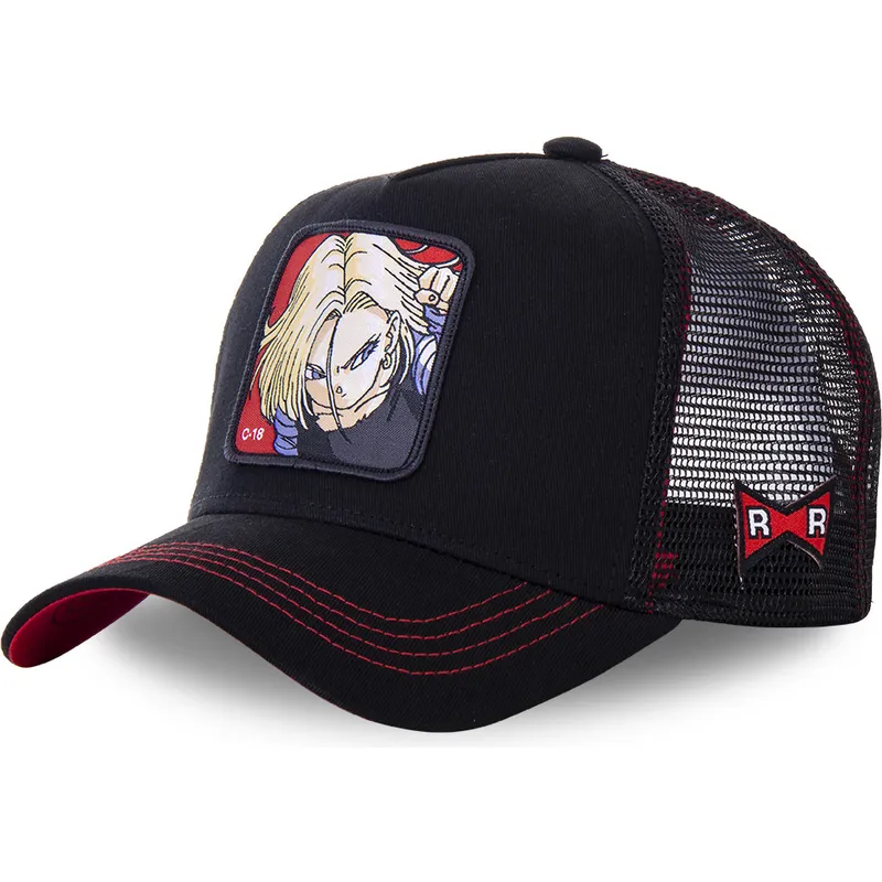 sort-trucker-kasket-androide-c-18-c18b-dragon-ball-fra-capslab