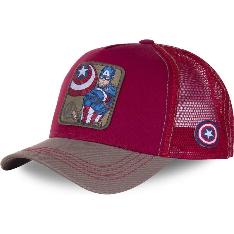 kasketter-buet-rod-snapback-captain-america-marvel-comics-af-capslab kasketter-buet-rod-snapback-captain-america-marvel-comics-af-capslab